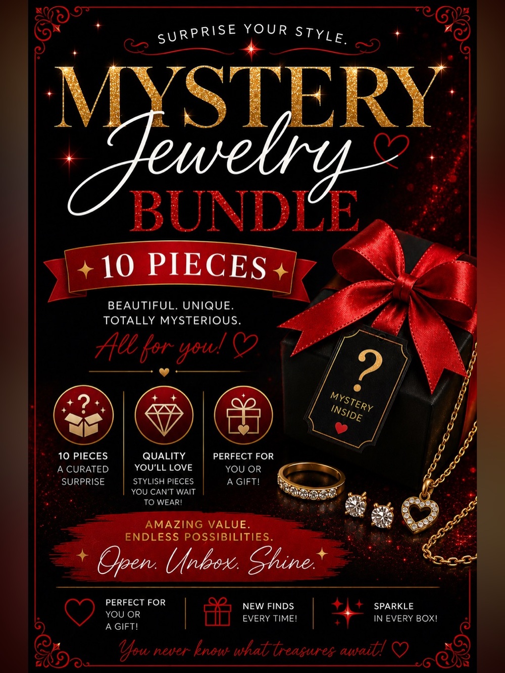 ✨Mystery Jewelry Bundle – 10 Pieces ✨